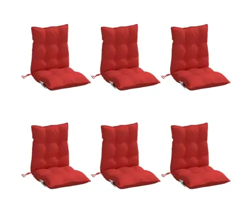 Dārza Krēslu Matrači, 6 Gab., Oksforda Audums, Sarkani Vidaxl