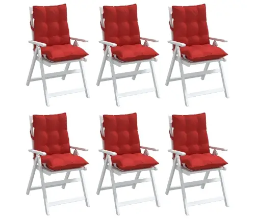 Dārza Krēslu Matrači, 6 Gab., Oksforda Audums, Sarkani Vidaxl