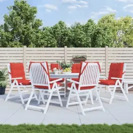 Dārza Krēslu Matrači, 6 Gab., Oksforda Audums, Sarkani Vidaxl