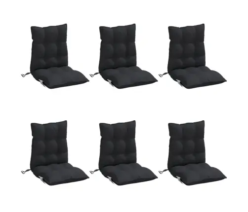 Dārza Krēslu Matrači, 6 Gab., Oksforda Audum, Melna Vidaxl