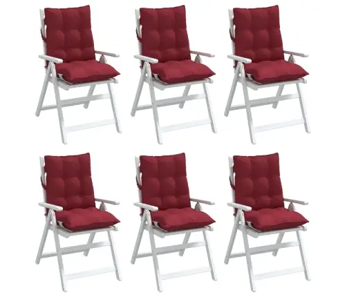 Dārza Krēslu Matrači, 6 Gab., Vīnsarkani, Oksforda Audum Vidaxl
