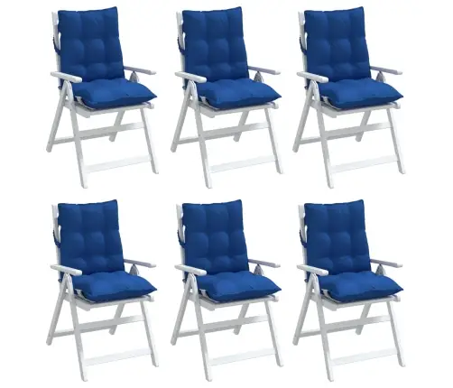 Dārza Krēslu Matrači, 6 Gab., Koši Zils Oksforda Audums Vidaxl
