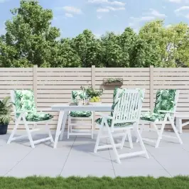 Krēslu Matrači, 4 Gab., Lapu Apdruka, Oksforda Audums Vidaxl