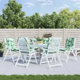 Kėdės Pagalvėlės, 6Vnt., Oksfordo Audinys, Su Lapais