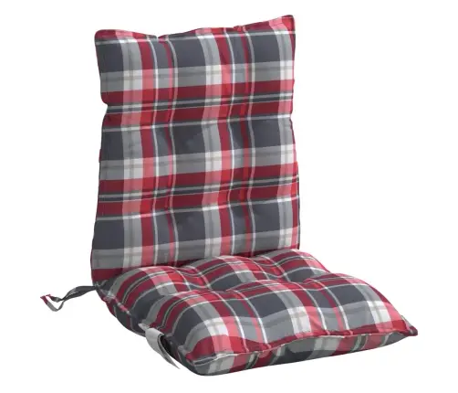 Madala Seljatoega Toolipadjad 4 Tk, Punane Ruudumuster, Kangas