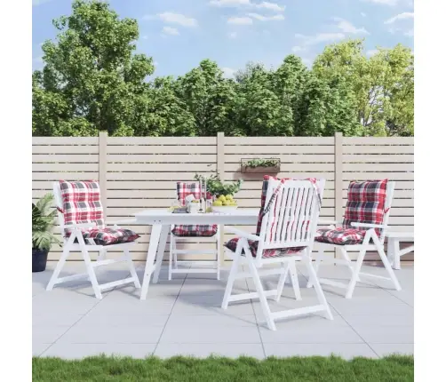 Madala Seljatoega Toolipadjad 4 Tk, Punane Ruudumuster, Kangas