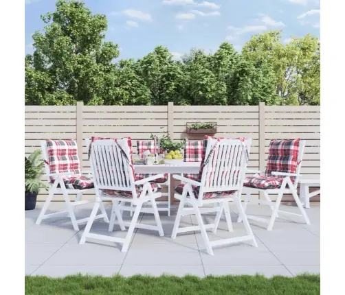 Madala Seljatoega Toolipadjad 6 Tk, Punane Ruudumuster, Kangas