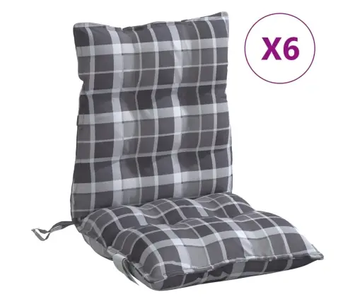 Madala Seljatoega Toolipadjad 6 Tk, Hall Ruudumuster, Kangas