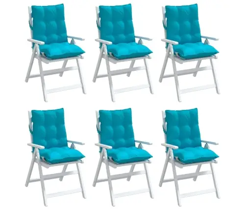 Krēslu Spilveni, 6 Gab., Tirkīzzils, Oksforda Audum Vidaxl