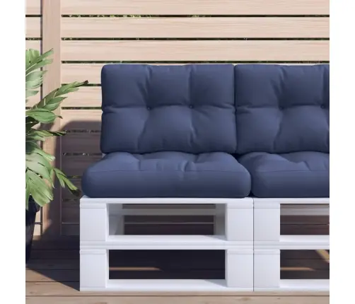 Palešu Spilvenu Komplekts, 60X40X12 Cm, Audums, Tumši Zils Vidaxl