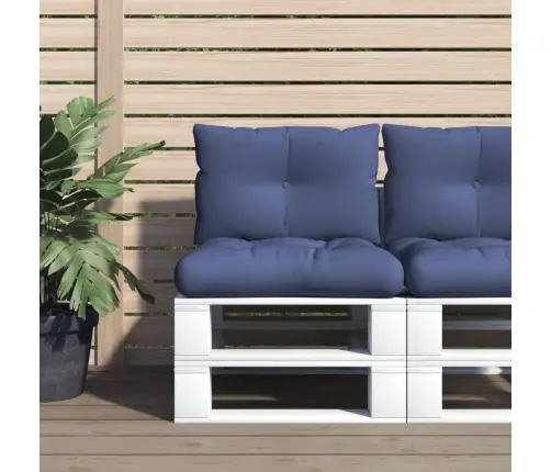 Palešu Spilvenu Komplekts, 60X38X13 Cm, Audums, Tumši Zils Vidaxl