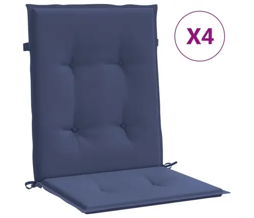 Dārza Krēslu Spilveni, 4 Gab., Tumši Zils Audums Vidaxl