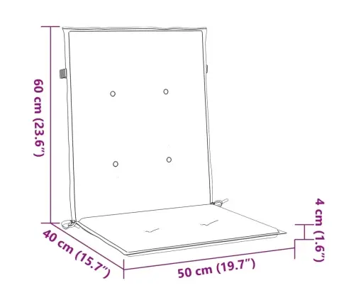 Dārza Krēslu Spilveni, 4 Gab., Tumši Zils Audums Vidaxl
