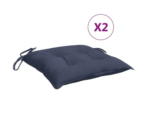 Dārza Krēslu Matrači, 2 Gab., Tumši Zili, 40X40X7 Cm, Audums Vidaxl