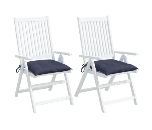 Dārza Krēslu Matrači, 2 Gab., Tumši Zili, 40X40X7 Cm, Audums Vidaxl