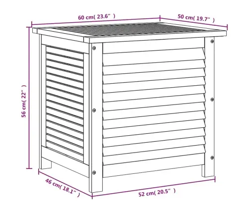 Sodo Daiktadėžė Su Žaliuzėmis, 60X50X56cm Akacijos Masyvas