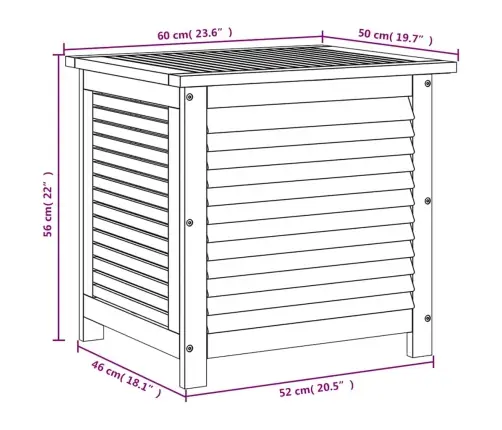 Sodo Daiktadėžė Su Žaliuzėmis, 60X50X56cm Akacijos Masyvas
