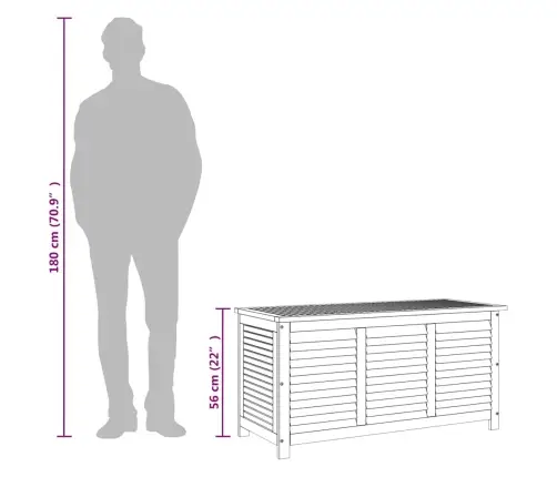 Dārza Uzglabāšanas Kaste, 113X50X56 Cm, Akācijas Masīvkoks Vidaxl