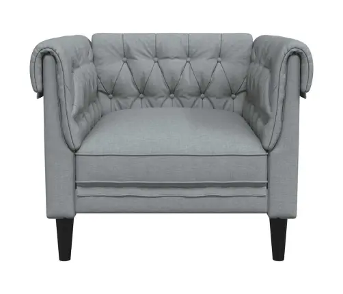 Chesterfield Atpūtas Krēsls, Gaiši Pelēks Audums Vidaxl