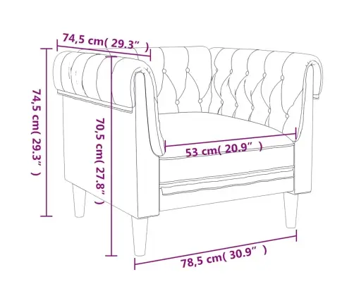 Chesterfield Atpūtas Krēsls, Gaiši Pelēks Audums Vidaxl