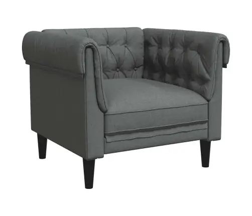 Chesterfield Atpūtas Krēsls, Tumši Pelēks Audums Vidaxl