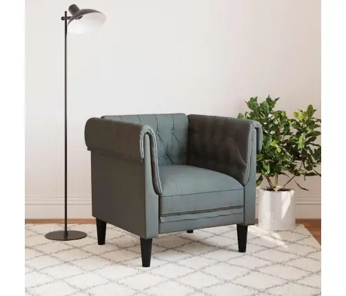 Chesterfield Atpūtas Krēsls, Tumši Pelēks Audums Vidaxl