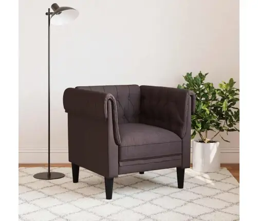 Chesterfield Atpūtas Krēsls, Tumši Brūns Audums Vidaxl