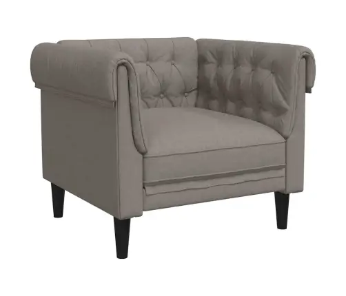 Chesterfield Atpūtas Krēsls, Pelēkbrūns Audums Vidaxl