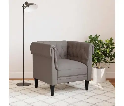 Chesterfield Atpūtas Krēsls, Pelēkbrūns Audums Vidaxl