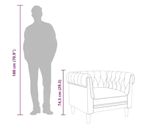 Chesterfield Atpūtas Krēsls, Pelēkbrūns Audums Vidaxl