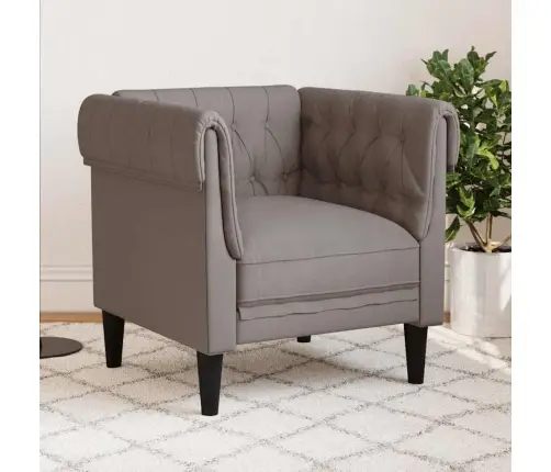 Chesterfield Atpūtas Krēsls, Pelēkbrūns Audums Vidaxl