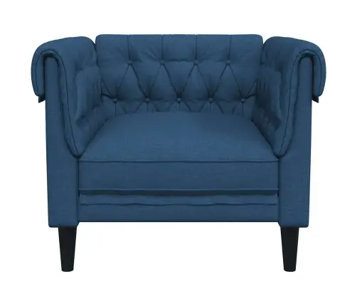 Chesterfield Atpūtas Krēsls, Zils Audums Vidaxl
