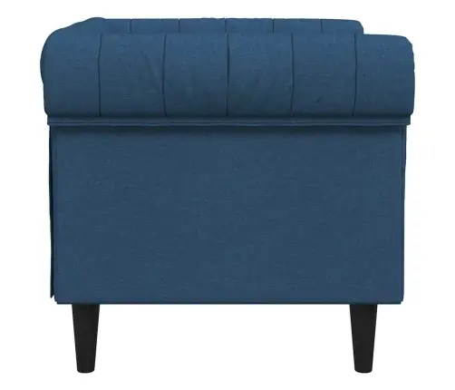 Chesterfield Atpūtas Krēsls, Zils Audums Vidaxl