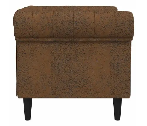 Chesterfield Krėslas, Rudos Spalvos, Audinys