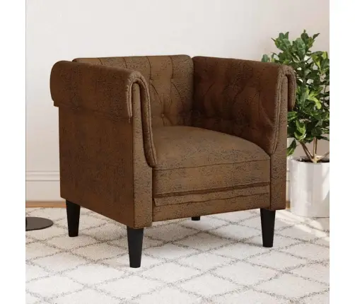 Chesterfield Krėslas, Rudos Spalvos, Audinys