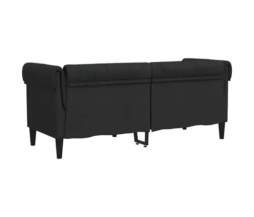 Divvietīgs Chesterfield Dīvāns, Melns Audums Vidaxl