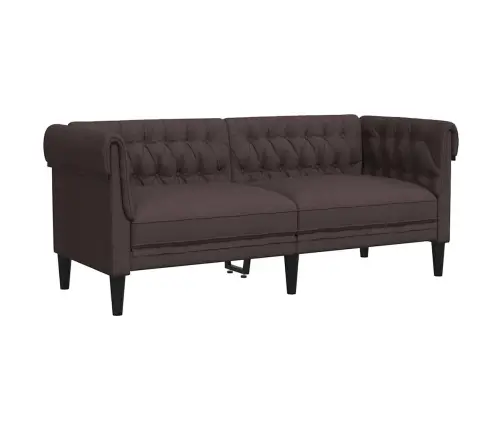 Divvietīgs Chesterfield Dīvāns, Tumši Brūns Audums Vidaxl