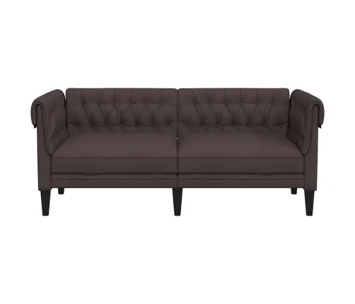Divvietīgs Chesterfield Dīvāns, Tumši Brūns Audums Vidaxl