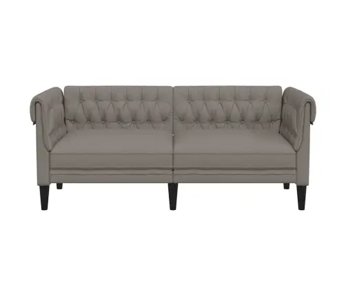 Divvietīgs Chesterfield Dīvāns, Pelēkbrūns Audums Vidaxl