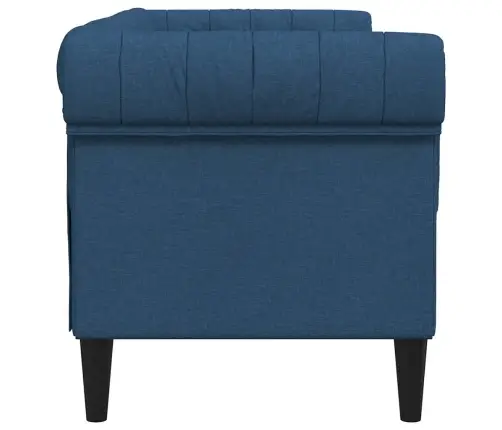 Divvietīgs Chesterfield Dīvāns, Zils Audums Vidaxl