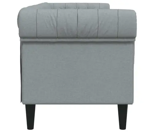 Trīsvietīgs Chesterfield Dīvāns, Gaiši Pelēks Audums Vidaxl