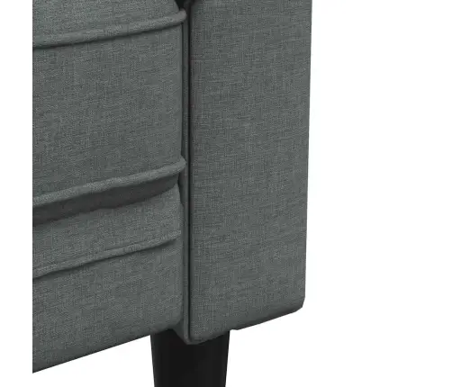 Trivietė Chesterfield Sofa, Tamsiai Pilkos Spalvos, Audinys