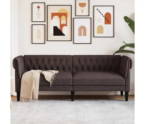 Chesterfield 3-Kohaline Diivan, Tumepruun, Kangas