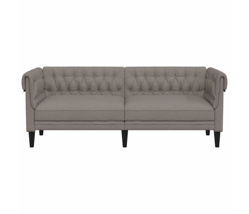 Trīsvietīgs Chesterfield Dīvāns, Pelēkbrūns Audums Vidaxl