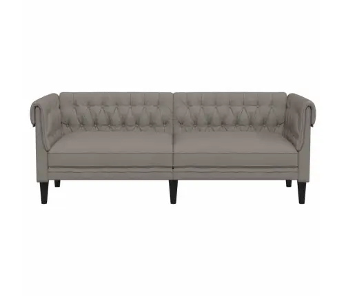 Trīsvietīgs Chesterfield Dīvāns, Pelēkbrūns Audums Vidaxl
