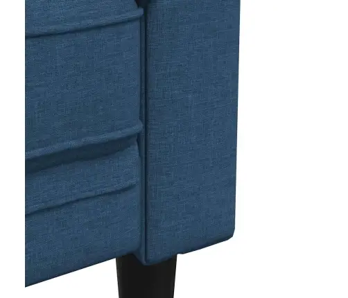 Trīsvietīgs Chesterfield Dīvāns, Zils Audums Vidaxl Trīsvietīgs Chesterfield Dīvāns, Zils Audums Vidaxl