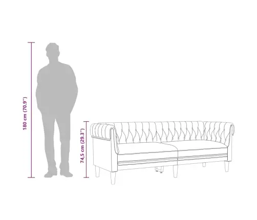 Chesterfieldi Diivan 3-Kohaline, Lina