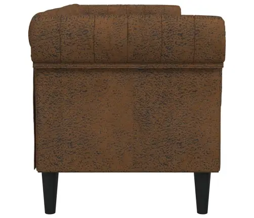 Trivietė Chesterfield Sofa, Rudos Spalvos, Audinys