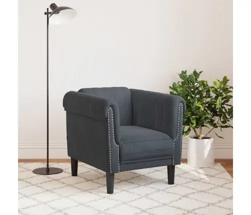 Atpūtas Krēsls, Tumši Pelēks, Samts Vidaxl