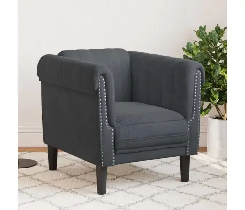 Atpūtas Krēsls, Tumši Pelēks, Samts Vidaxl